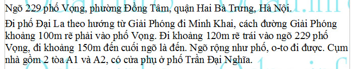 odau.info: Địa chỉ tổ hợp nhà chung cư 229 phố Vọng - P. Đồng Tâm
