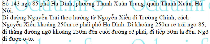 odau.info: Địa chỉ tòa nhà chung cư 143 Hạ Đình - P. Thanh Xuân Trung