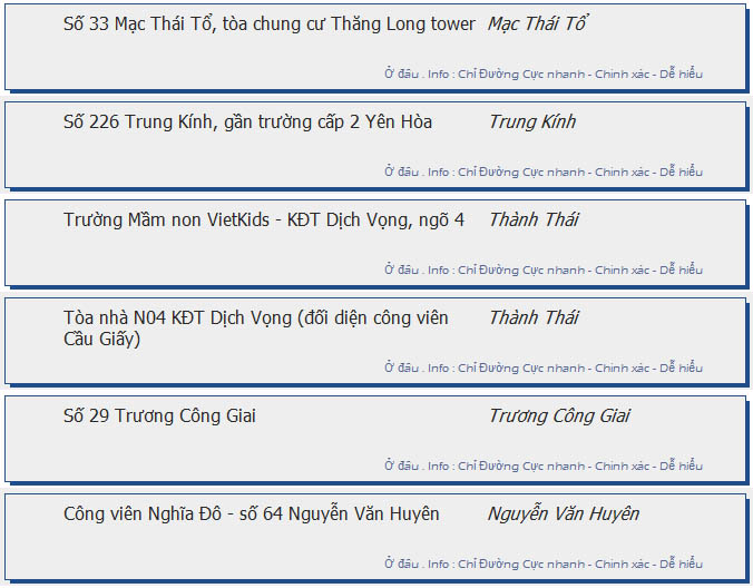odau.info: lộ trình và tuyến phố đi qua của tuyến bus số 85 ở Hà Nội no10
