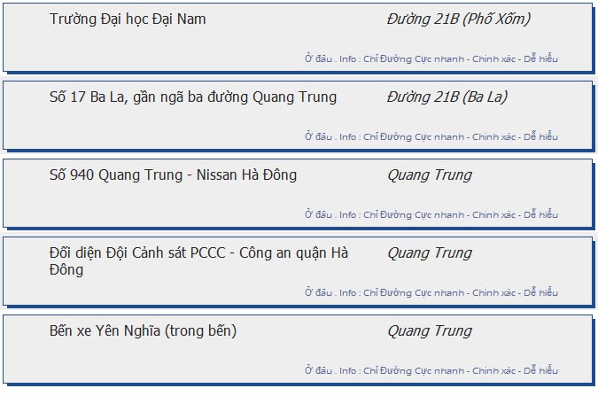 odau.info: lộ trình và tuyến phố đi qua của tuyến bus số 91 ở Hà Nội no18