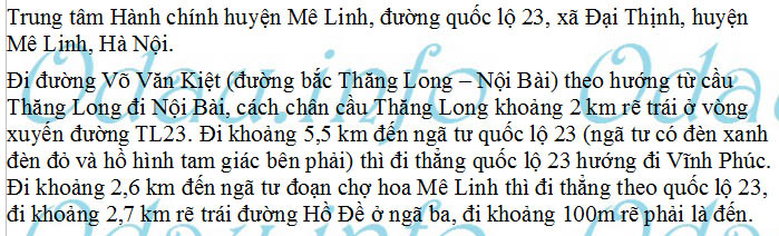 odau.info: Địa chỉ Đội Thanh tra Giao thông vận tải huyện Mê Linh