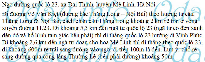 odau.info: Địa chỉ trường cấp 3 Mê Linh - xã Đại Thịnh